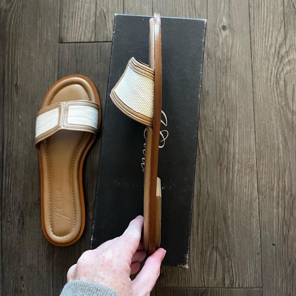 J. Crew Women's Slide Sandals - Canvas and leather